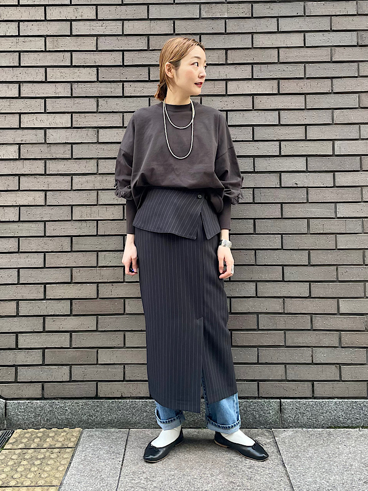 ベルト付 ストライプ タイト スカート ｜ シップス ｜ ディアモール大阪 