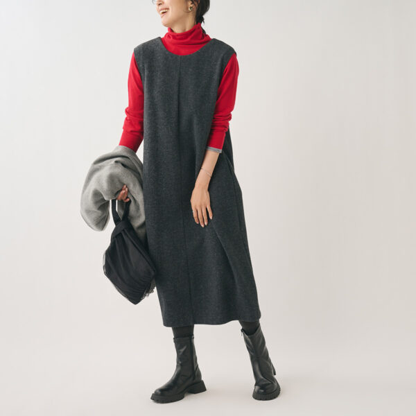 着回し自由！起毛ジャージー2WAYジャンパースカート