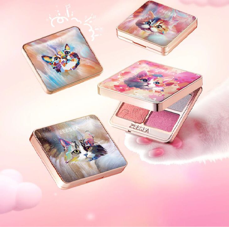 【毎日をもっと楽しく！】ZEESEA アニマルアイシャドウ 4シェード