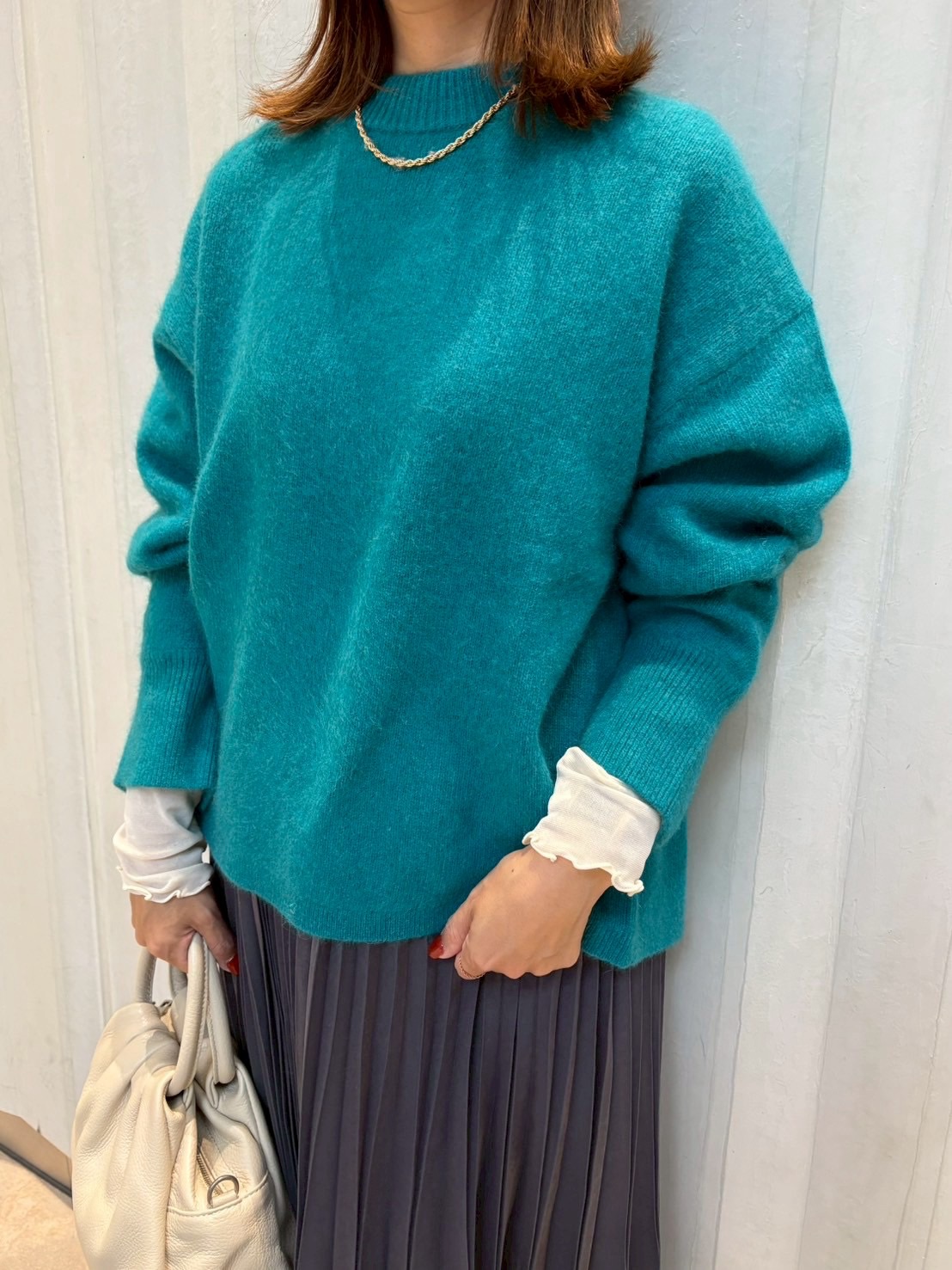 【一枚で暖かい◎】モックネックチャイニーズラクーンプルオーバー