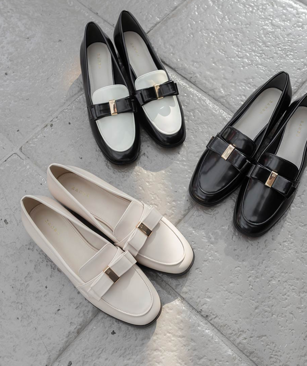 晴雨兼用 クラシックリボンローファー