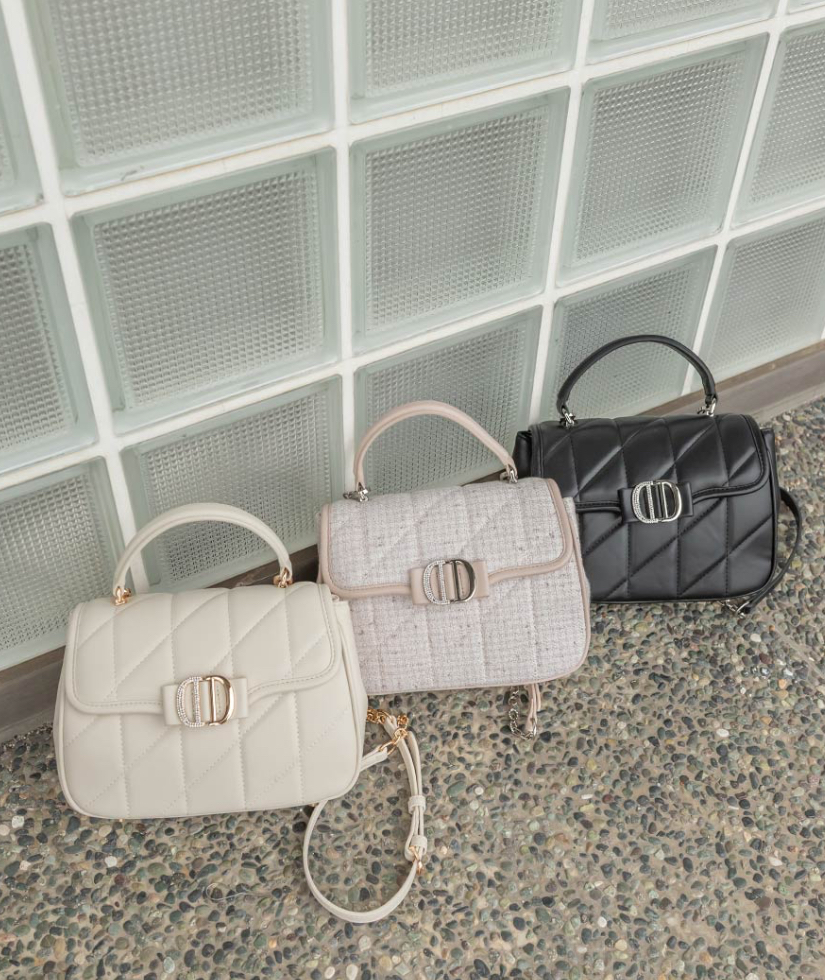 2WAY☆ビジューパーツキルティングハンドバッグ