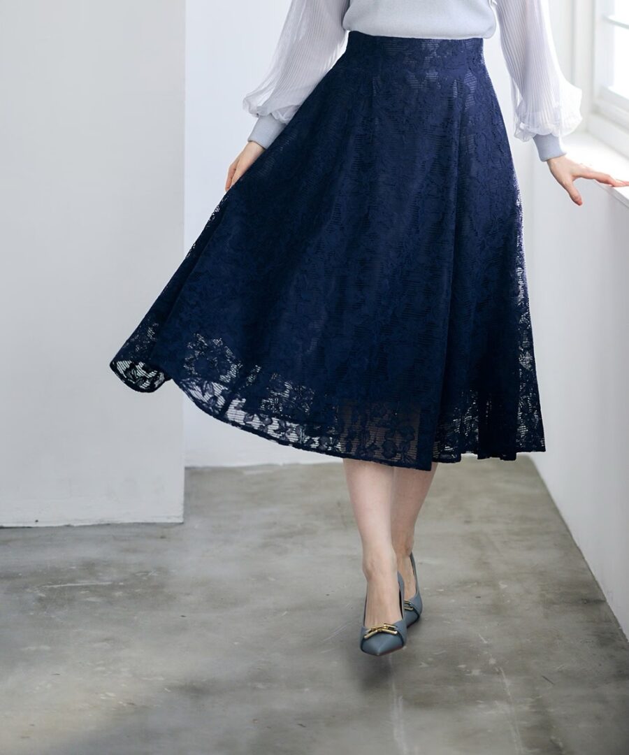♢12♢【美シルエット】ロマンティックなレースフレアスカート ｜ 12