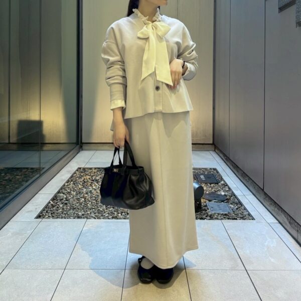 【カットジョーゼットカーデ×スカート】着回し◎