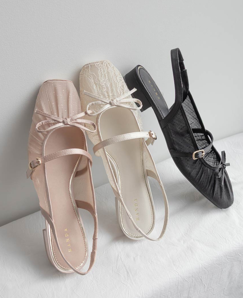 シアーギャザーバックストラップパンプス☆