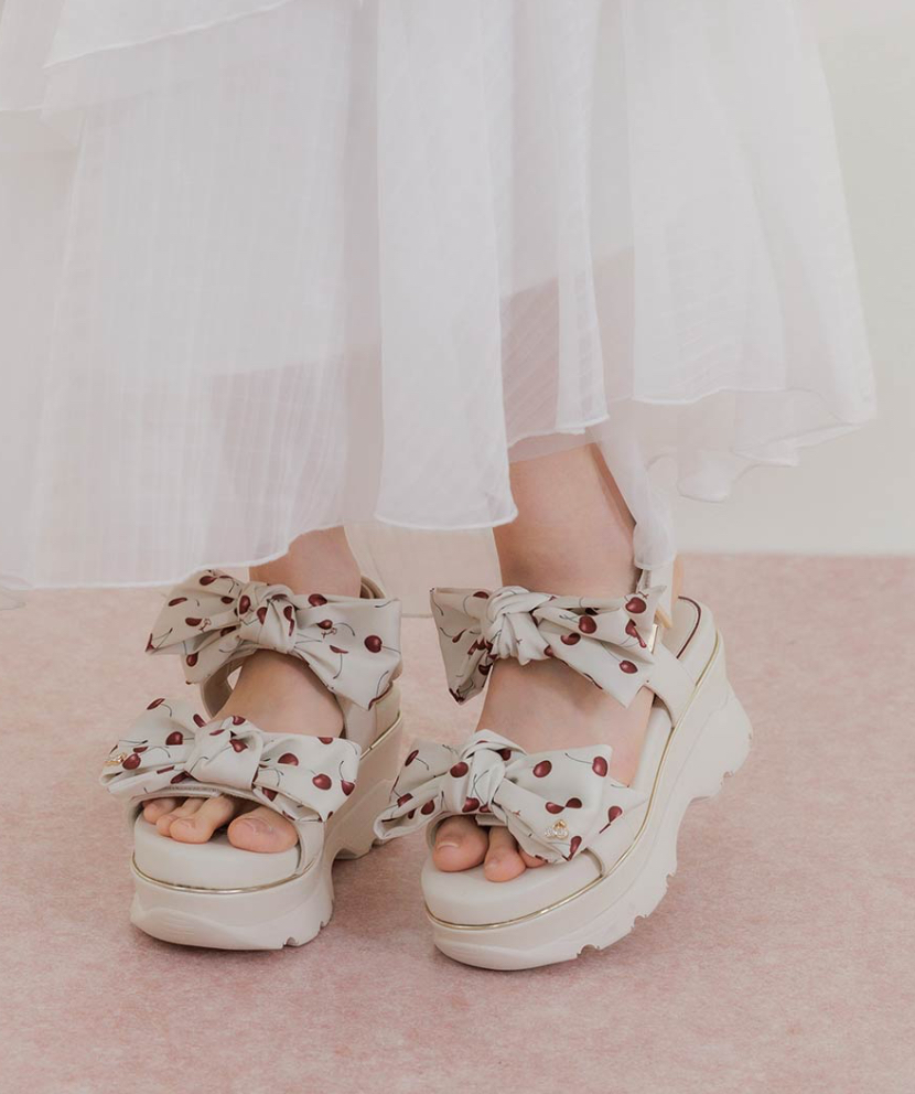 【Cherry＆Strawberry】☆チェリープリントリボンスポーツサンダル