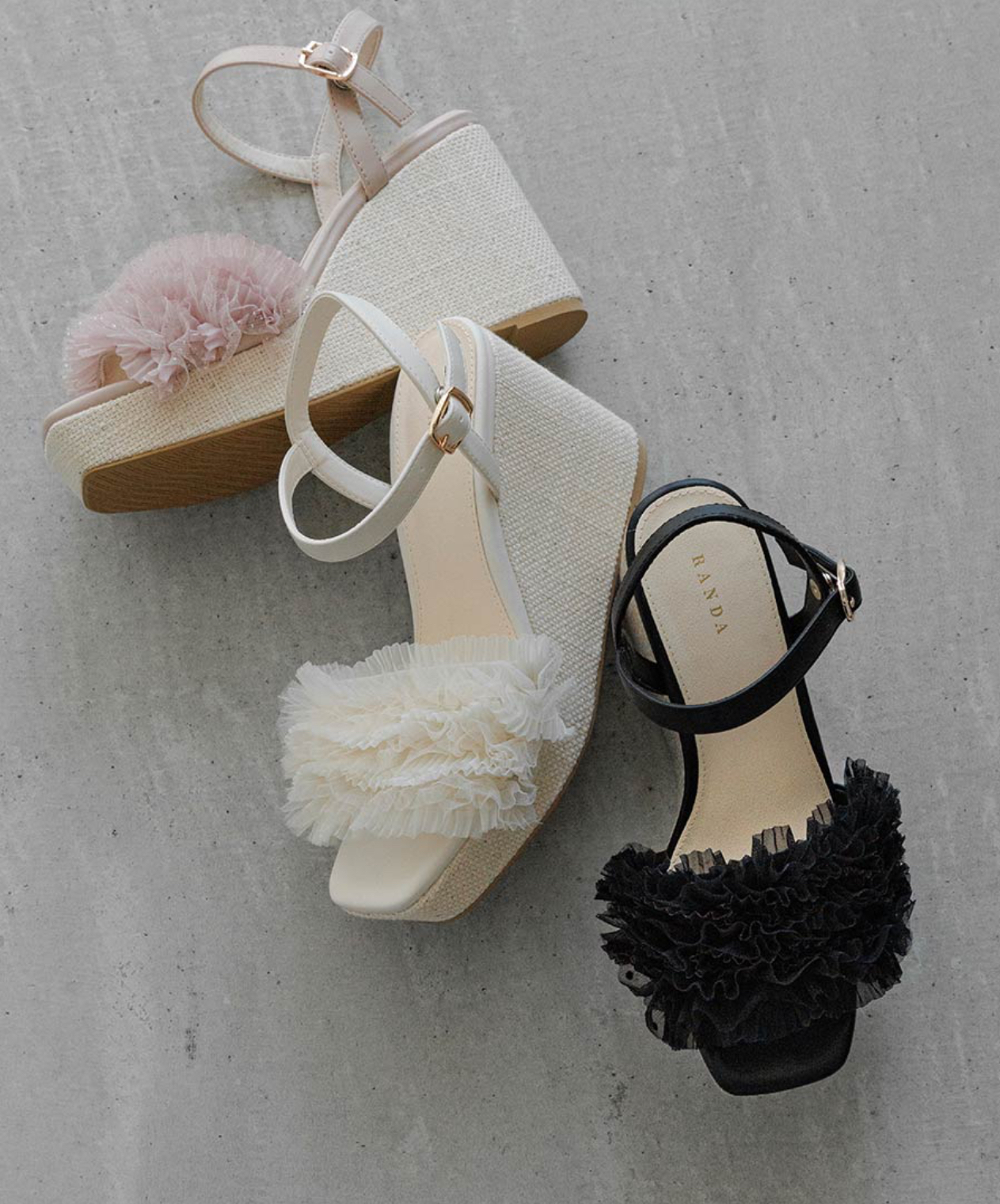 ボリュームチュールウェッジサンダル☆