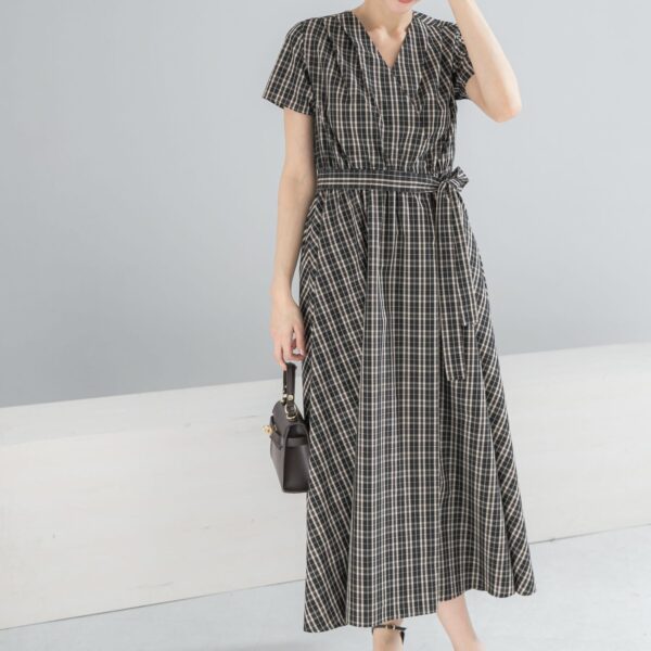 ディアモール店&WEB限定 チェックカシュクールワンピース 入荷のおしらせ。
