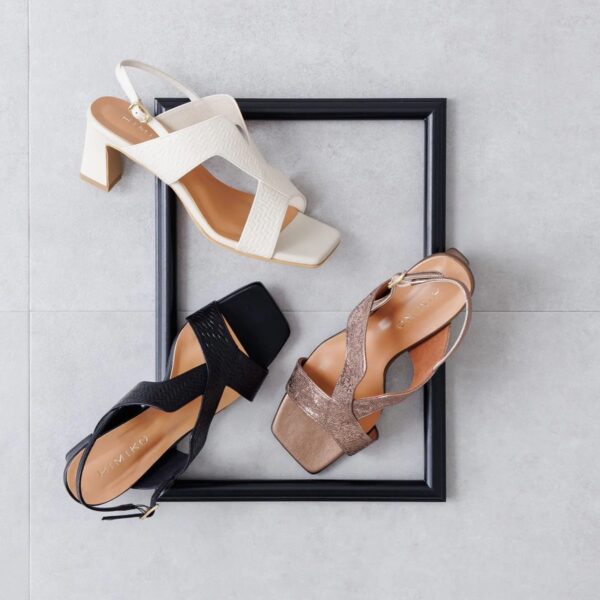 【HIMIKO】クロスデザインヒールサンダル