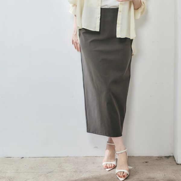 ♢12♢【着痩せ効果◎】サイド配色パイピングナロースカート