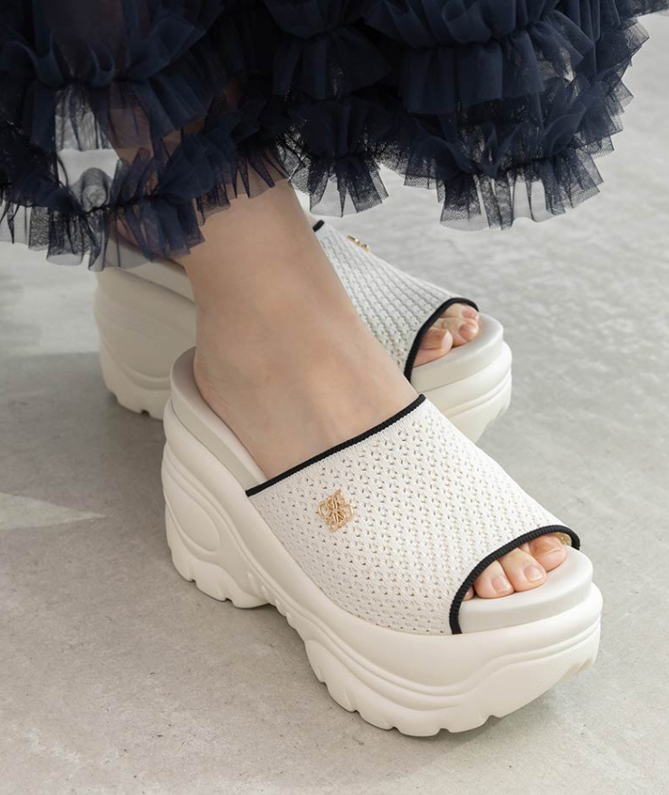 RANDA ニットボリュームソールサンダル 再入荷】☆【SUSTAINABLE】ニットボリュームソールサンダル ｜ ランダ