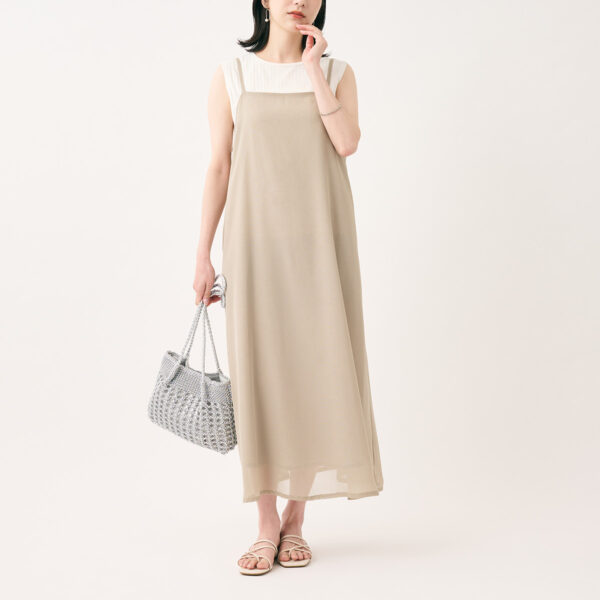 夏のお出かけに！汚れを気にせず着られる【すごナノ撥水】キャミワンピース!