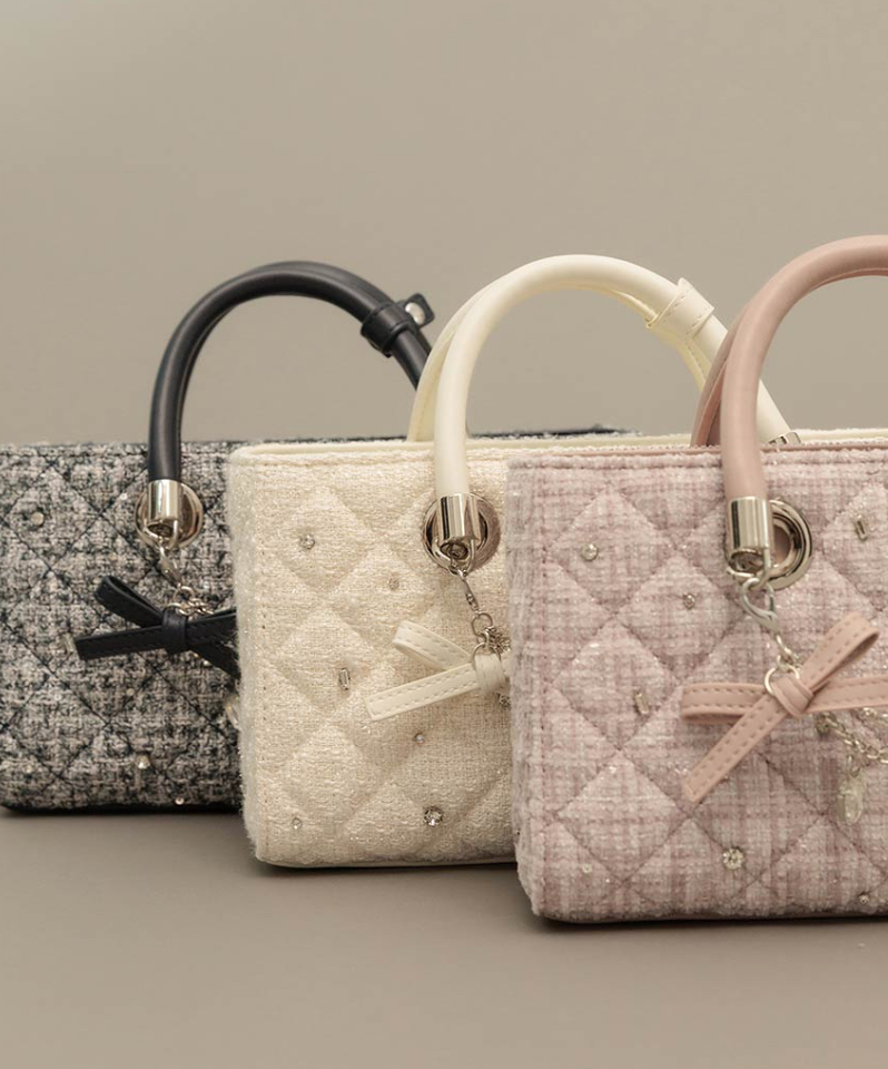 【BAG DAY SPECIAL】☆2WAY チャーム付きビジューキルティングバッグ