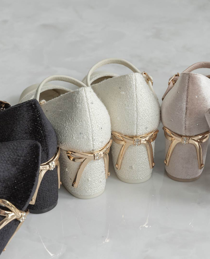 【再入荷】☆【Ribbon Collection】バックリボンストラップパンプス